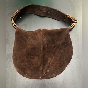 Women’s Brown Suede Leather Hobo Shoulder Bag Boho Slouchy